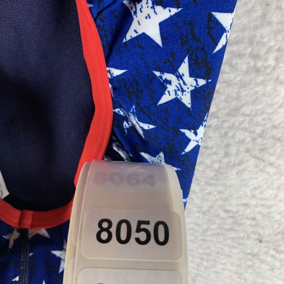 TYR Swimsuit Women 36 American Flag Print Cross Back Performance One Piece 8050 - Picture 6 of 6